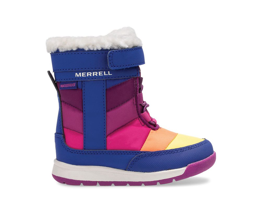 Merrell Støvler Børn - Alpine Puffer Waterproof Jr. - Blå/Multicolor - CTX873951